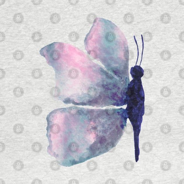 beautiful pink blue purple watercolour butterfly watercolor butterflies butterfly by WatercolorFun